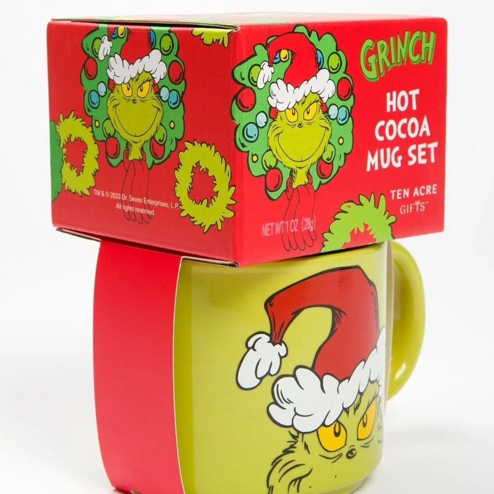 Ten Acre Gifts Dr. Seuss How the Grinch Stole Christmas Mug and Hot Cocoa Set